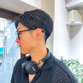ミディアム パーマ メンズ メンズ💈毛流れパー マ✨メンズカット吉田のヘアスタイル