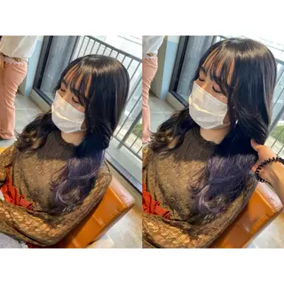 カラー 🩵盛れる顔周り/ 艶カラーemi🩵のヘアスタイル