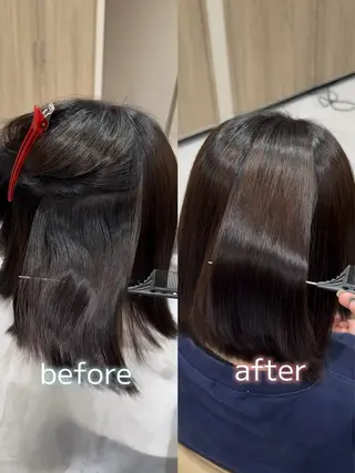 ショート パーマ 透明感|ストレート| クロスパーマ|はるかのヘアスタイル