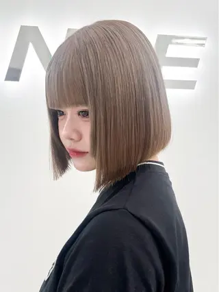 ショート カラー ヘアアレンジ 縮毛矯正🤍 盛れるボブ/ひかりのヘアスタイル