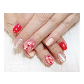 ミディアム ネイル 🐾enen style 🐾のネイルデザイン