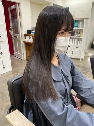 ロング カラー 水田吉亮/髪質改善/ 縮毛矯正/レイヤーのヘアスタイル