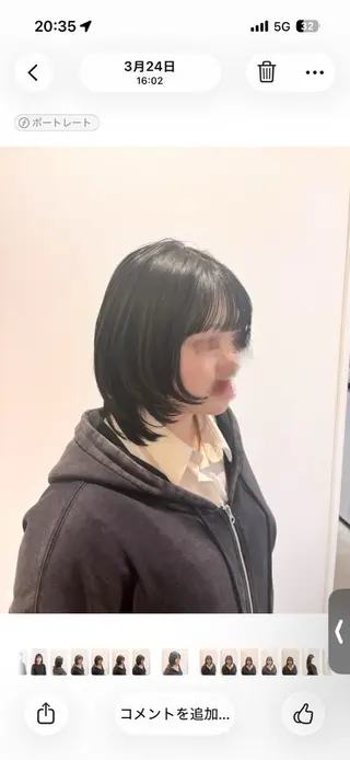 ミディアム 須田 陽菜のヘアスタイル