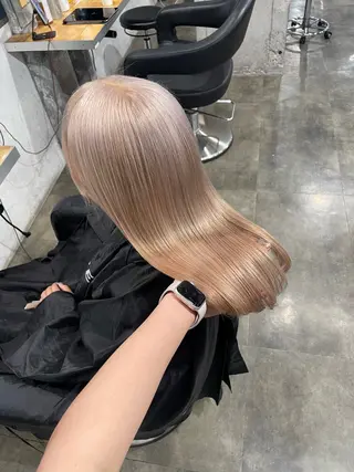 セミロング カラー ハイトーン 横浜💞ミオのヘアスタイル
