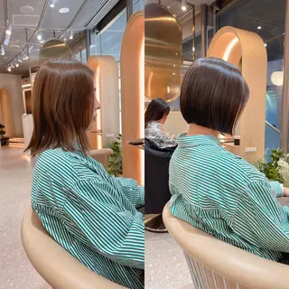 ショート 縮毛矯正、肩上の長さ お任せ☆マンツー施術のヘアスタイル