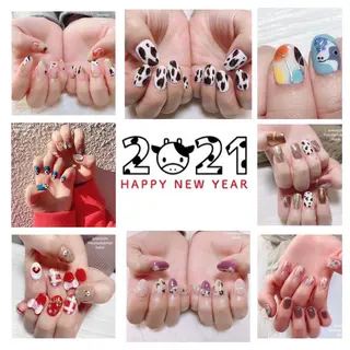 ミディアム ネイル 🐾enen style 🐾のネイルデザイン