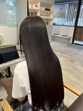 ロング パーマ 🍒モテ暖色カラー × うる艶✧ ゆなのヘアスタイル