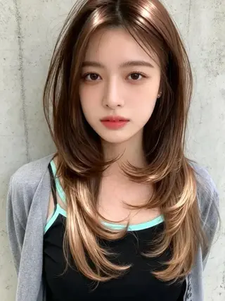 ロング カラー ウルフカット 811 大阪梅田 ウルフのヘアスタイル