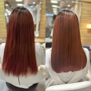 セミロング パーマ 髪質改善/縮毛矯正 /レイヤーカット岡部のヘアスタイル