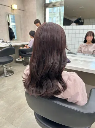 ミディアム カラー パーマ ヘアアレンジ メンズ キッズ ネイル マツエク・マツパ アイブロウ 🦋縮毛/韓国レイヤ ー/透明感カラー🦋のヘアスタイル