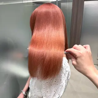 ミディアム カラー 癖毛救済✂️ボブ /髪質改善ストレートのヘアスタイル