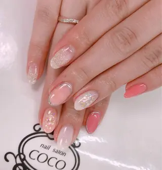 ロング カラー パーマ ヘアアレンジ メンズ キッズ ネイル マツエク・マツパ nail Berunaのネイルデザイン