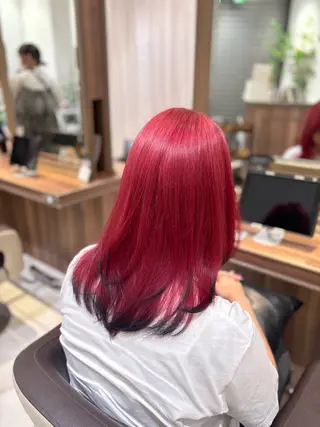 セミロング カラー 縮毛美髪矯正/ ハイトーン/あゆみのヘアスタイル