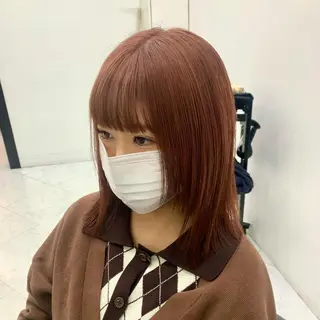 セミロング カラー 🌷ラベンダーピンク 顔まわり🌷ねいろのヘアスタイル