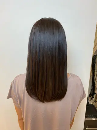 ロング パーマ 美髪矯正 韓国レイヤーのヘアスタイル