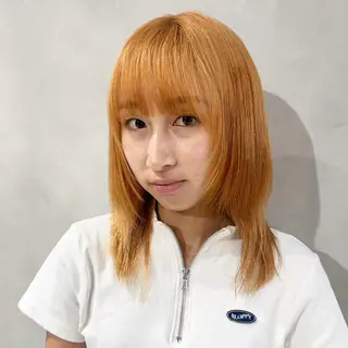 ミディアム カラー デザインカラー/パー マ🦖外岡咲希🦖のヘアスタイル