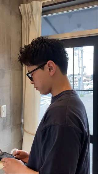 ショート パーマ メンズ ハマノ ミユのヘアスタイル
