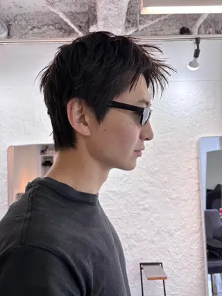 ショート メンズ メンズ専門ブリー チカラー⚡️リュウジのヘアスタイル
