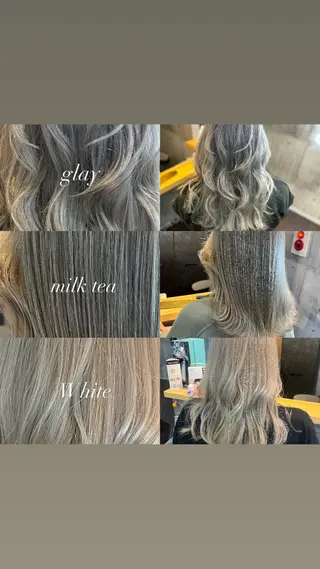 ミディアム カラー ヘアアレンジ ミルクティーハイトー ン💖Mikaのヘアスタイル