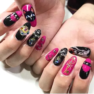 ネイル 渋谷／チップ長さ出し 👑アプレgel-xのネイルデザイン