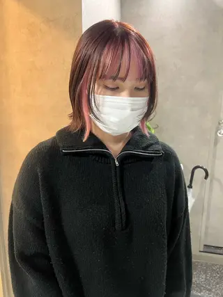 ショート カラー ヘアアレンジ mana 暖色カラーカットのヘアスタイル