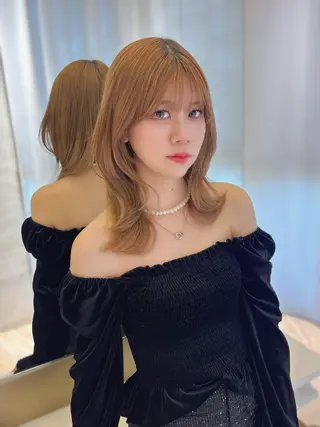 ミディアム カラー ParveMix 岡本えりかのヘアスタイル