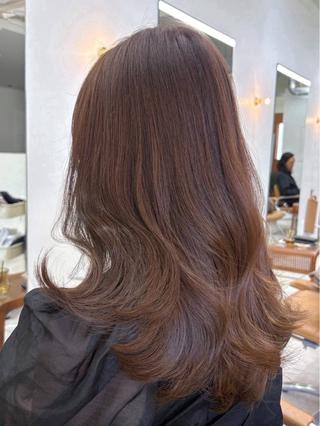セミロング カラー 新實 ゆりあのヘアスタイル