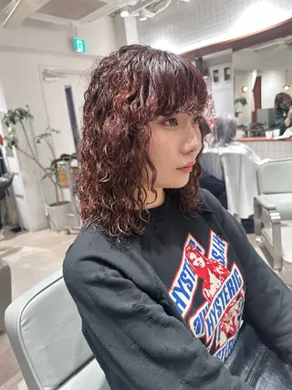 ミディアム パーマ ヘアドネーション/ ショート・ボブのヘアスタイル