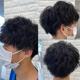 パーマ 韓国ヘア レイヤーカットのヘアスタイル