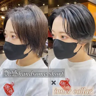 ショート カラー 透明感カラー🌿 グレージュ🐺陽介のヘアスタイル