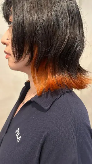 ミディアム カラー Yuki☺︎パーマ レイヤーカットのヘアスタイル
