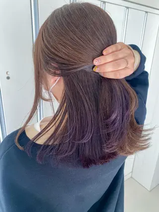 セミロング カラー 有馬ミク🌈 似合わせ美容師のヘアスタイル