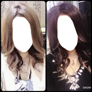 セミロング カラー 💜Rebre** Mayu💜のヘアスタイル