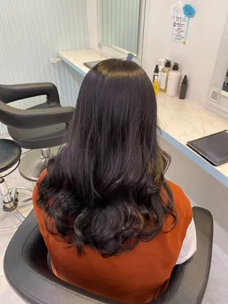 ロング カラー パーマ ヘアアレンジ メンズ キッズ 🤎モテ髪&透明感 ミルクティー🥣🤎のヘアスタイル