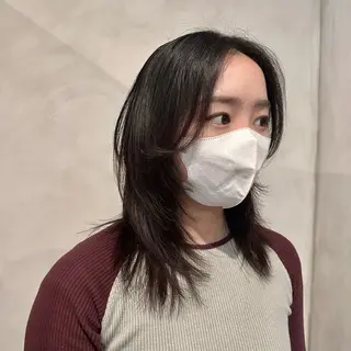 ミディアム Yuki☺︎パーマ レイヤーカットのヘアスタイル