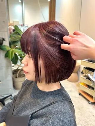 ショート 🧡ボブ/うる艶カラ ー🩵　さくら🌸のヘアスタイル