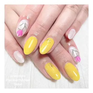 ミディアム ネイル 🐾enen style 🐾のネイルデザイン