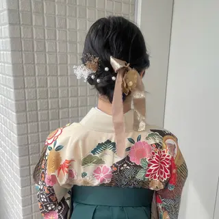 ヘアアレンジ 銀座:似合わせカラー オリーブ🫒アレンジのヘアスタイル