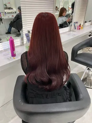 ロング カラー ヘアアレンジ ♥️暖色支持多数 ♥️銀座 mioのヘアスタイル