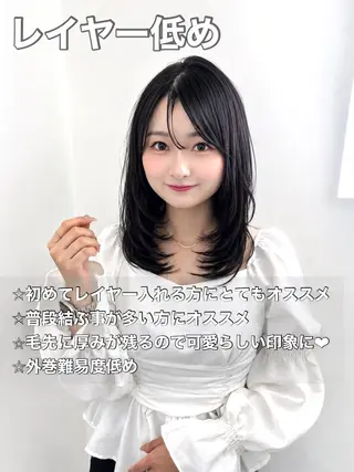 ロング カラー 盛れる顔周り✨韓国式 レイヤーkanatoのヘアスタイル