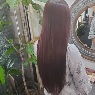 ロング カラー パーマ 韓国風レイヤーカット 上手く丁寧早い/マツのヘアスタイル