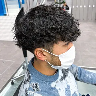 カラー パーマ メンズ 松戸レイヤーカット 塚原悠斗のヘアスタイル
