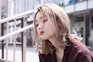 ミディアム カラー ヘアアレンジ TOKI /透明感/原宿のヘアスタイル