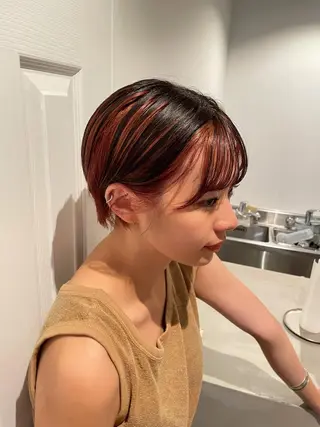 ショート カラー ヘアアレンジ REONA🪽✨薬院 レイヤーカット🫧のヘアスタイル