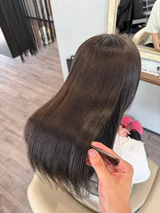 セミロング 艶髪カラー/髪質改善 細貝 舞利のヘアスタイル