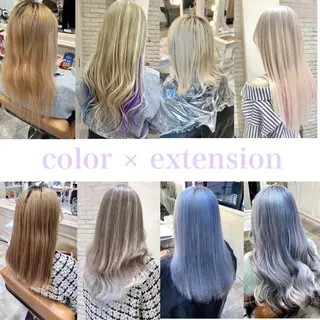 ミディアム カラー ミユ🎀長さ出し 🎨デザインカラーのヘアスタイル