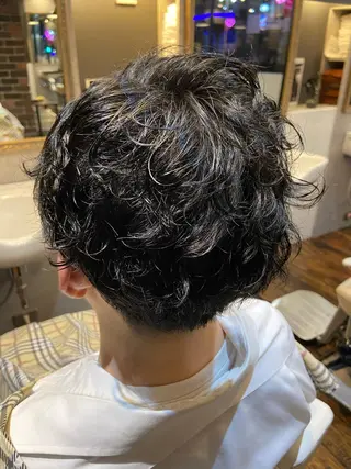 ミディアム パーマ dunhill 斉藤 大樹/メンズカットのヘアスタイル