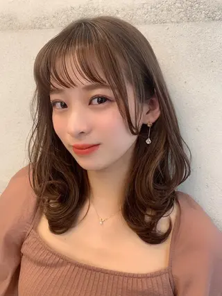 ミディアム カラー 透明感カラー✂︎ /縮毛矯正/YUKAのヘアスタイル