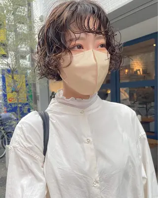 ショート パーマ やまさきえりこ ニュアンスパーマのヘアスタイル