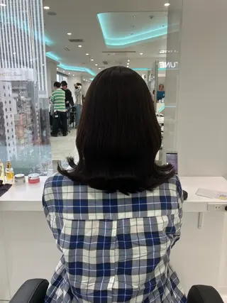 ミディアム カラー ヘアアレンジ 💓色落ちまで綺麗な 垢抜けカラー💓のヘアスタイル